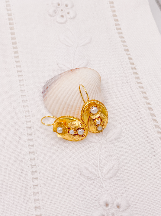 Pearl Flower Earrings