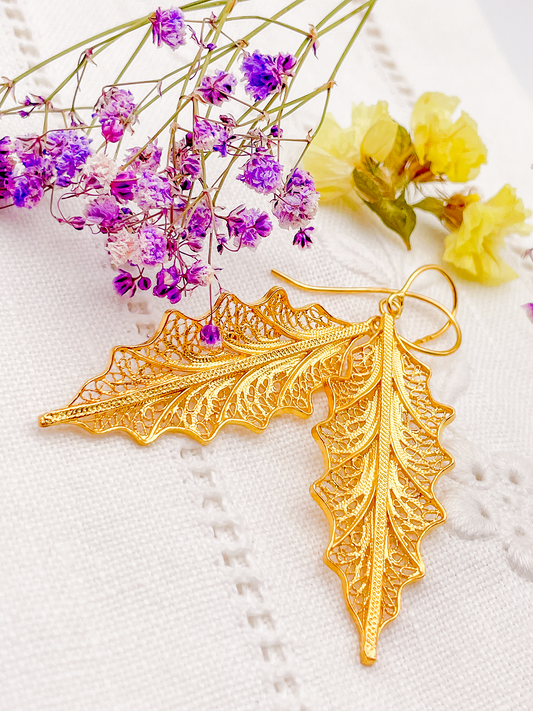 Boucles d'oreilles feuille