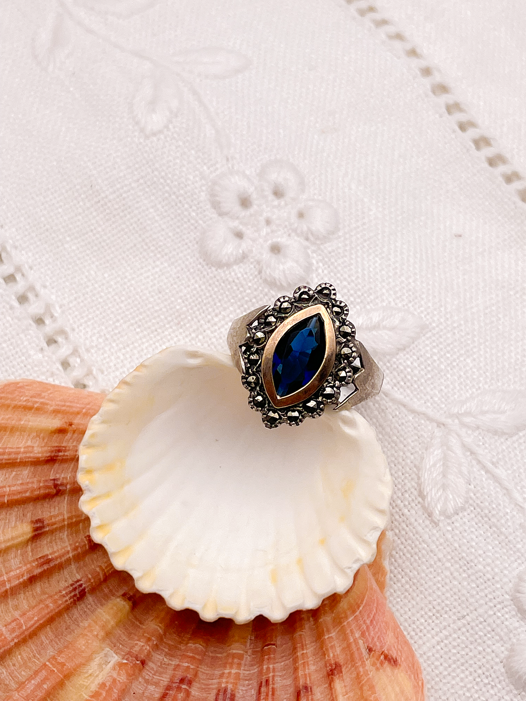 Bague Bleu Paon